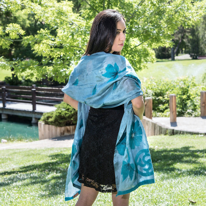 Handmade NAWBO Felted Silk Shawl from Seven Sisters of Kyrgyzstan