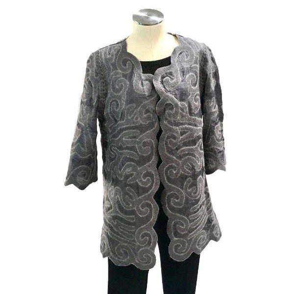 Kyrgyz Nuno Felted Jacket-Grey