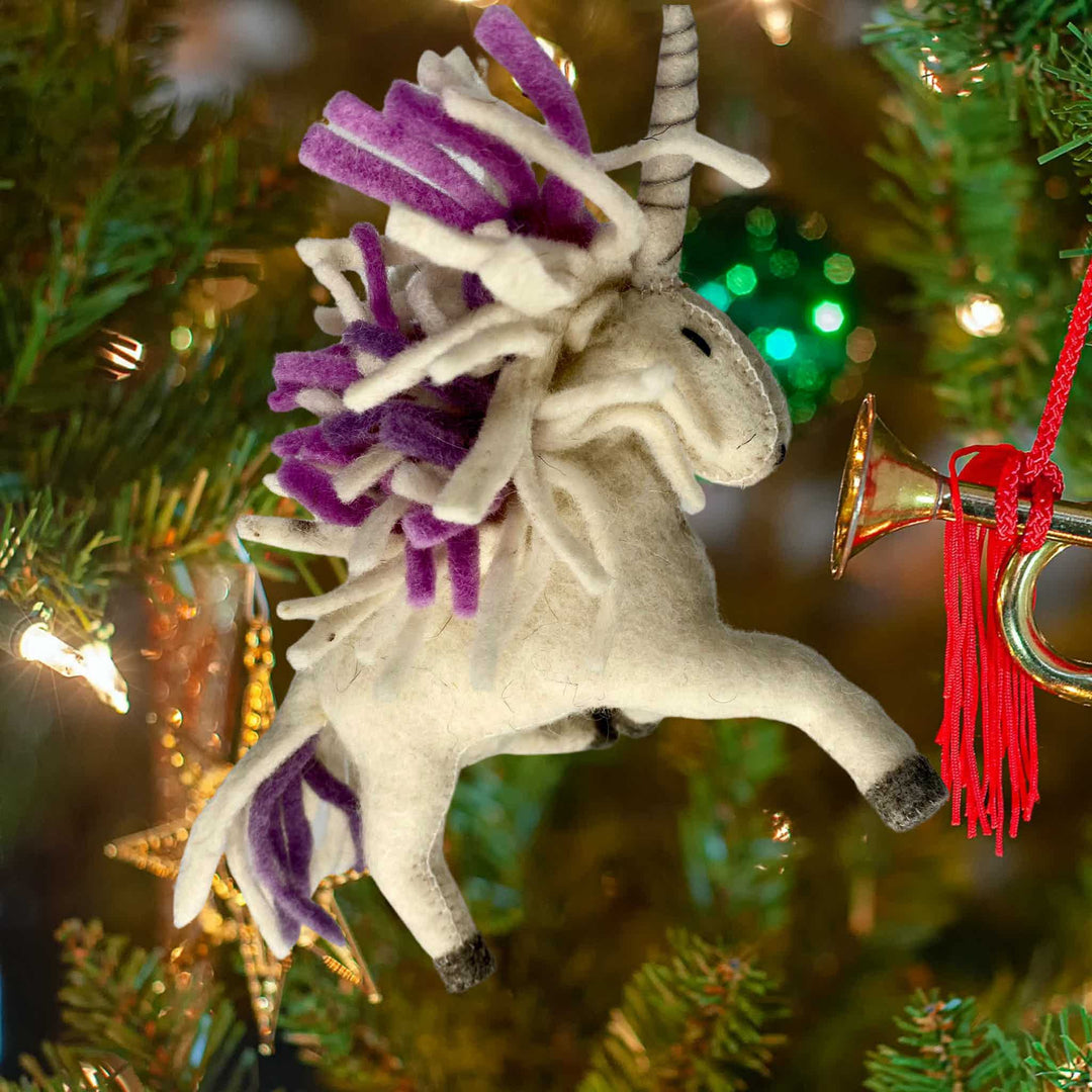 Handmade Felt Ornament-Purple Mane-from Kyrgyzstan