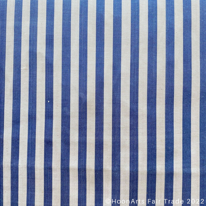 Blue & White Striped Ikat Scarf closeup pattern