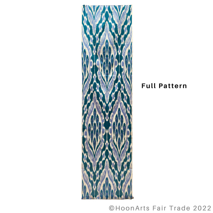 Blue, White & Teal Ikat Scarf Ikat Scarf full pattern
