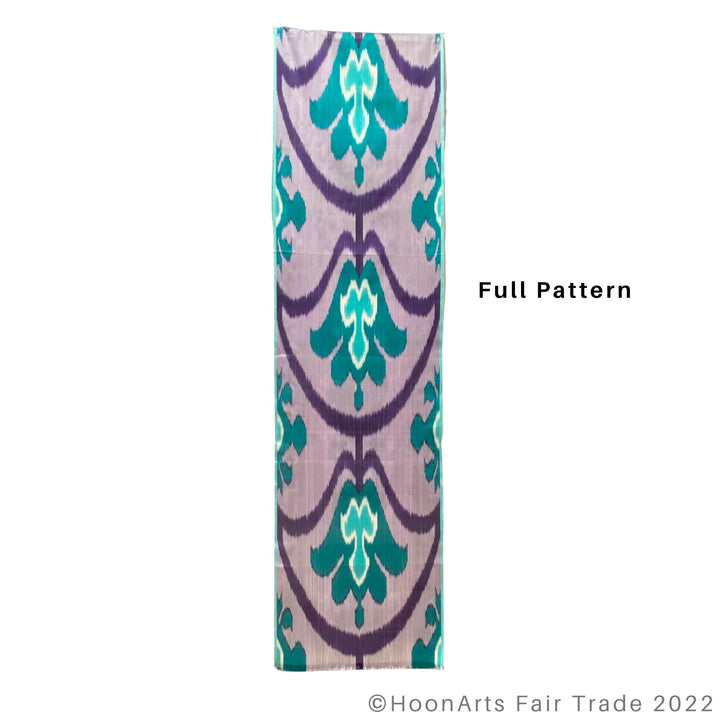 Teal & Purple Ikat Scarf full pattern
