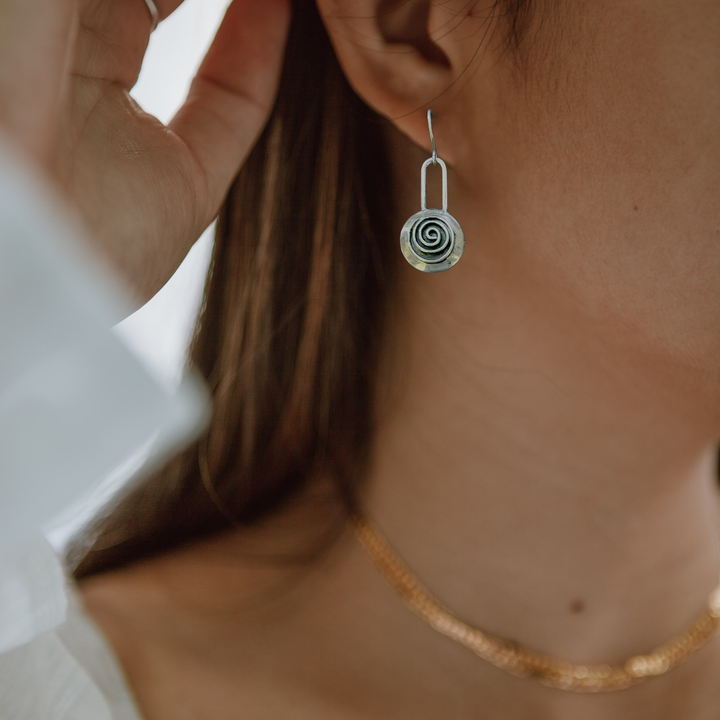 Eternity Spiral Silver Earrings-"Dimira" 5