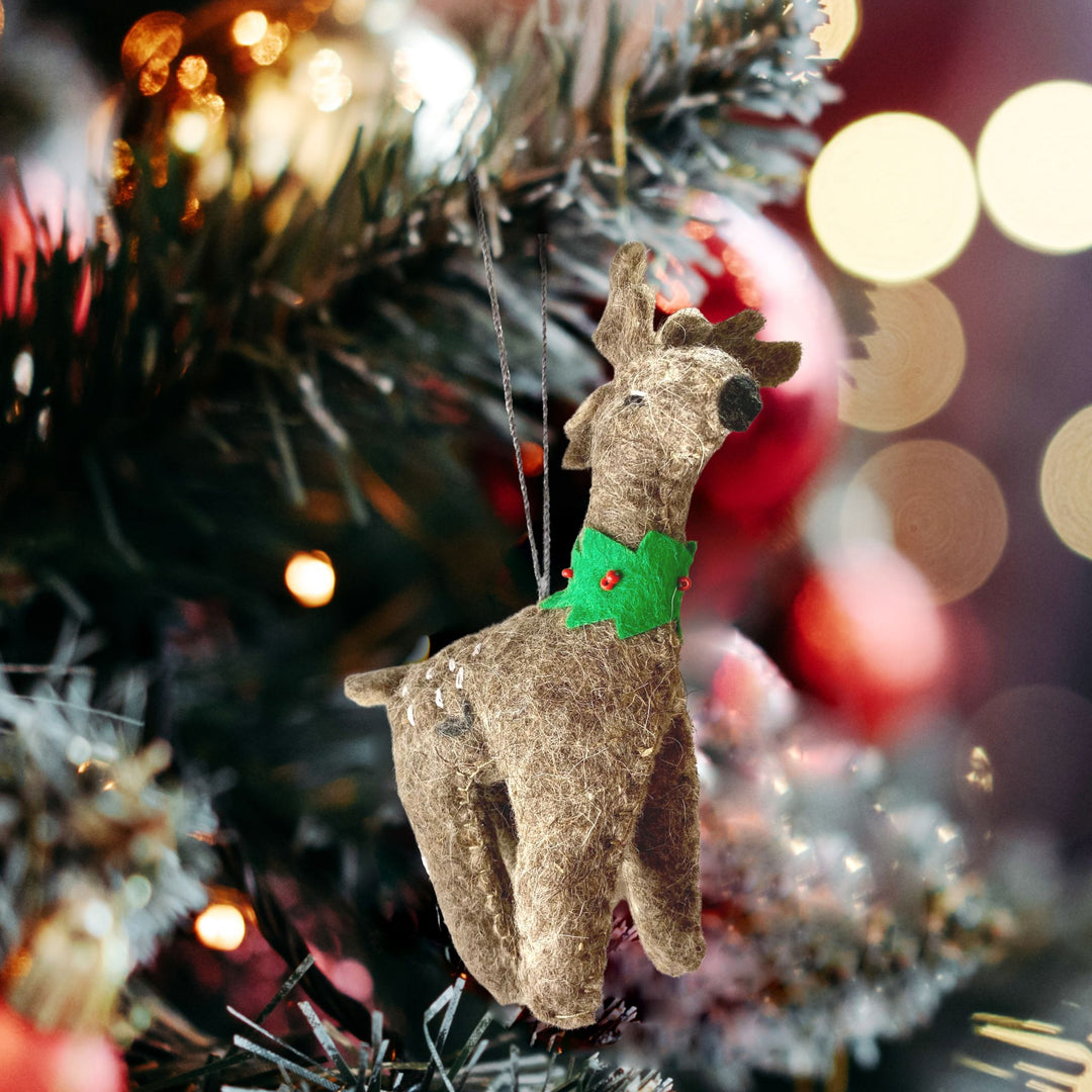 Reindeer Handmade Felted Christmas Ornament